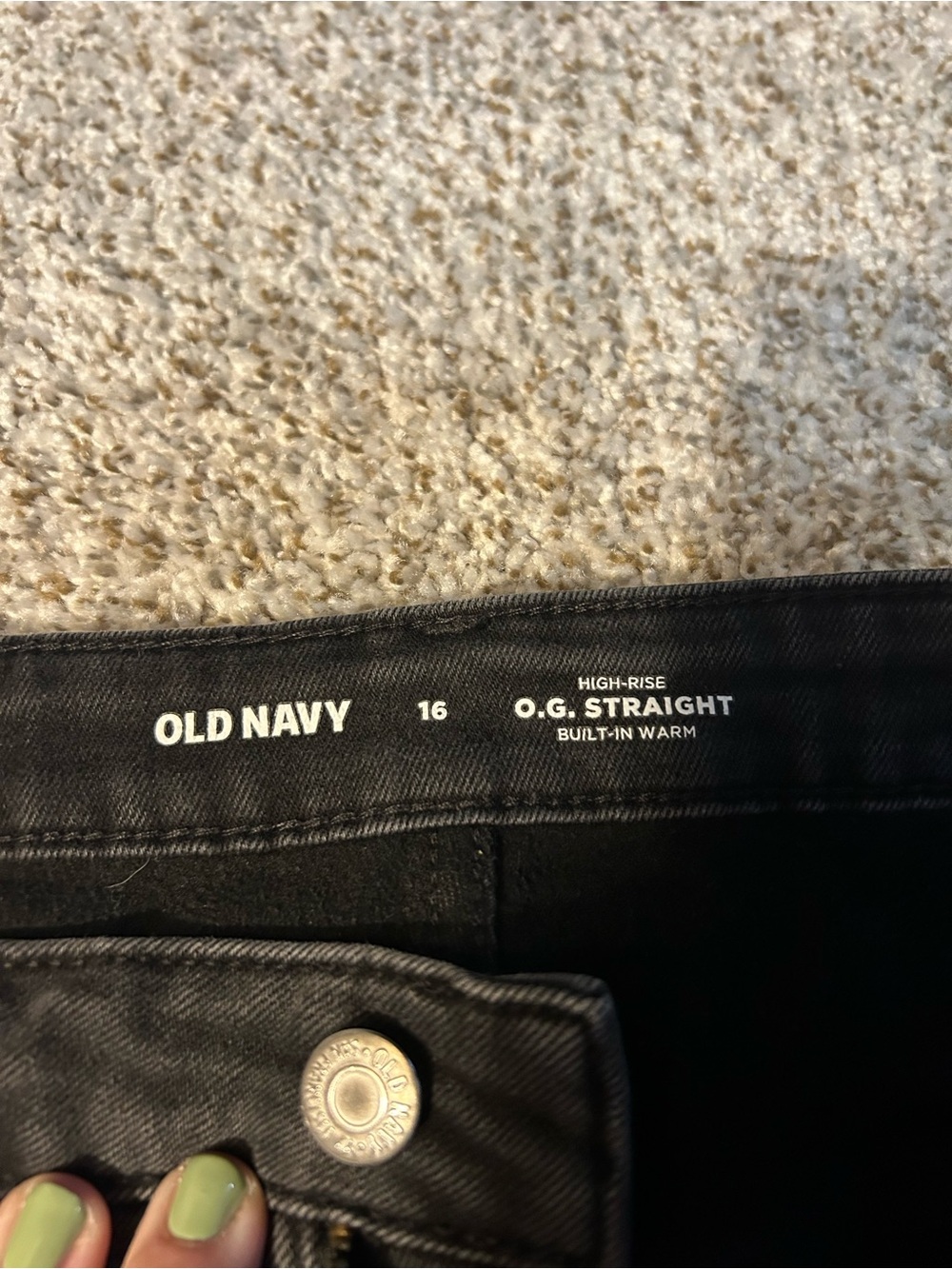 Old Navy Women's Black High-Rise O G Straight Jeans - Picture 2 of 2